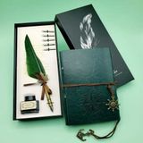 ETT Deri Defter ve Tüylü Mürekkepli Kalem Seti