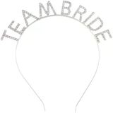 Ett Gümüş Kaplama Kristal Taşlı Team Bride Taç - Bekarlığa Veda Partisi & Düğün Tacı