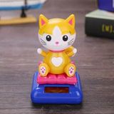 Ett Güneş Enerjili Solar Sallanan Maneki Neko Şans Kedisi Figürü