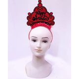 Ett Happy Birthday Neon Kırmızı Doğum Günü Tacı | Parti Ve Kutlamalar İçin Işıltılı Taç