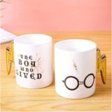 Ett Harry Potter Gözlük Şimşek Tasarımlı Seramik Kupa Bardak 350 Ml