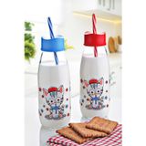 ETT Hayvan Figürlü Pipetli Cam Süt & Su Şişesi - 500 ML