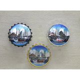Ett İstanbul Temalı Gazoz Kapağı Magnet - Vintage Model 3 (8 Cm Çap)