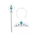 Ett Karlar Ülkesi Elsa Mavi Kalpli Prenses Taç Ve Asa Seti Çocuk Kostüm Aksesuarı