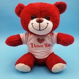 ETT Kırmızı I Love You Ayıcık Peluş Oyuncak - 25 cm Sevgiliye Hediye