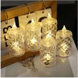 Ett Kristal Led Mum Şeffaf Alevsiz Çay Işığı - Romantik Dekorasyon