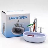 Ett Lavabo Şeklinde Ataç Kutusu | Dekoratif Masaüstü Düzenleyici Ofis Aksesuarı