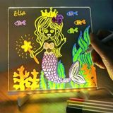Ett Led Aydınlatmalı Yazı & Çizim Tahtası 20X20 Cm - Dekoratif Akrilik Not Panosu