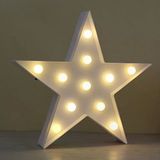 Ett Led Işıklı Beyaz Yıldız Gece Lambası 28X28cm - Dekoratif & Pilli
