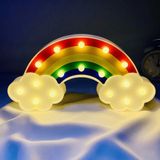 ETT Led Işıklı Gökkuşağı Gece Lambası - Pilli, Duvara Asılabilir Dekoratif Aydınlatma