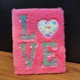 ETT Love Tasarımlı Peluş Kapaklı Defter Hediyelik - Ajanda