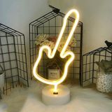 ETT Neon Gitar Masa Lambası - USB ve Pilli, Dekoratif Gece Lambası