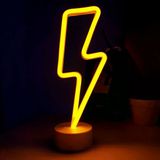 Ett Neon Şimşek Gece Lambası | Usb Pilli Masa Lambası | Modern Sarı Dekoratif Aydınlatma