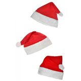 Ett Noel Baba Şapkası 3'Lü Set Kırmızı Keçe Yılbaşı Partisi Ve Kutlamalar İçin