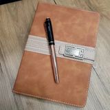 Ett Öğretmene Hediye Defter Kalem Seti – Termo Deri & Metal Roller Kalem