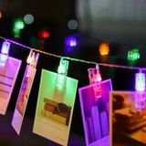 Ett Renkli Rgb Işıklı Mandallı Fotoğraf Askısı 10'Lu - Dekoratif Led Zincir