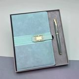 Ett Tarihsiz Ajanda Defter Kalem Seti | Gri Desenli Özel Hediye Kutusu