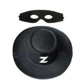Ett Zorro Şapka Maske Seti Yetişkin Boy - Kara Kahraman Kostümü Aksesuarı