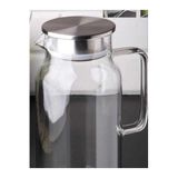 ETT7KN8 1500 ml Borosilikat Cam Su Sürahisi - Metal Kapaklı ve Isıya Dayanıklı ELKCXMH