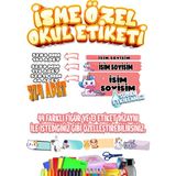 Ettycat Design Okul Etiketi Kalem Defter Etiketi Özel Isim Yazılabilen Etiket Seti SET01 - Karma