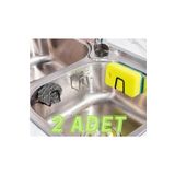 ETÜCCAR Bulaşık Süngeri Tutacağı 2'li Set 3m Yapışkanlı Fırın Boyalı Bulaşık Sünger Tutucu Çok Amaçlı Ask