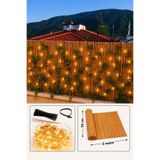 etxShop Hasır Bahçe Çiti Yapay Sarmaşıklı Ledli 0.50 Metre X 3 Metre Balkon Çiti Gölgelik Doğal Kamış Hasır