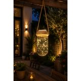 etxShop LED Işıklı Cam Kavanoz Dekoratif Askılı Fener Balkon Veranda Bahçe Aydınlatma