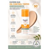 Eucerin Sun Oil Control Güneş Koruyucu Renkli Yüz Jel Kremi, Yağlı ve Akneye Eğilimli Ciltler Için, SPF50+ Açık Ton, 50 ml