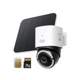eufy Security 4G LTE Cam S330, 4K Hücresel Kablosuz Güvenlik Kamerası, Pan ve Tilt, Güneş Enerjili, 4G ve Wi-Fi İkili Mod, AI İnsan/Araç Takibi, SIM Kart ve 32GB SD Kart ile