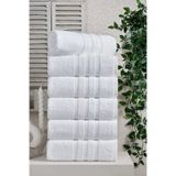 Eumenia Pure White %100 Pamuk 6 Lı Beyaz Otel Havlusu El & Yüz Banyo Havlu Seti 50x90 Cm Beyaz