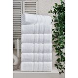 Eumenia Pure White %100 Pamuk 6’lı Beyaz Otel Havlusu El & Yüz Banyo Havlu Seti 50X90 cm - 50 x 90 cm