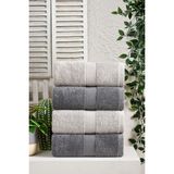 Eumenia Softtouch Hand %100 Pamuklu 4’lü El & Yüz & Saç Havlu Seti Çeyiz Takımı | Antrasit - Gri - 50 x 90 cm