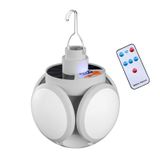 EUNEWR Solar enerji kamp lambası, 45 LED kamp lambası, kancalı acil durum ışığı, 5 mod, SOS su geçirmez, katlanabilir kamp ışığı, güneş enerjisi, yürüyüş, kamp için, USB ve güneş enerjisiyle şarj edilebilir