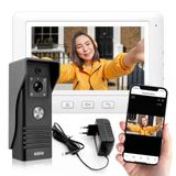 Eura Vdp-45A3-Ty Alpha+ Tuya Görüntülü Kapı İnterkom Wifi, 4 Kablolu, 7 İnç Renkli Monitör, Beyaz