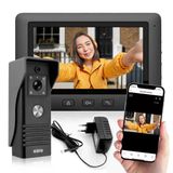 Eura Vdp-45A3-Ty Alpha+ Tuya Görüntülü Kapı İnterkom Wifi, 4 Telli, 7 İnç Renkli Monitör, Siyah