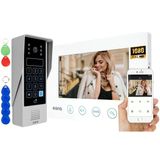 Eura Vdp-90A3 Delta+ 4 Kablolu Görüntülü İnterkom, 7" Renkli Monitör, 2 Giriş, Wifi, Şifreleme, Yakınlık Okuyucu, Ahd, Tuya, Beyaz