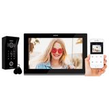 Eura Vdp-99C5 4 Kablolu Görüntülü İnterkom, 10" Renkli Monitör, 2 Giriş, Wifi, Şifreleme, Rfıd, 1080P, Siyah