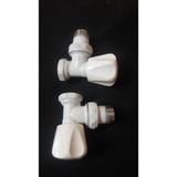 Eurasia 1/2" Köşe Radyatör Vanası Beyaz 2 Adet - YUVARLAK