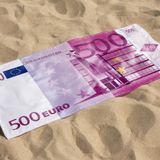 Euro 500 Euro Baskılı Plaj Havlusu Unisex Plaj Havlusu Deniz Havlusu