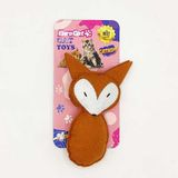 Euro Cat Toys Beyaz Kahverengi Peluş Tilki Kedi Oyuncağı
