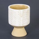 Euro Flora 12x19 cm Motifli Yuvarlak Beton Saksı