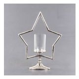Euro Flora 38x12x51 cm Dekoratif Metal Yıldız Standlı Cam Mumluk