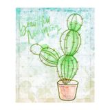 Euro Flora Dekoratif 3D Kaktüs 40x50 cm Metalli Tablo