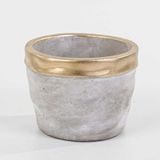 Euro Flora Dore Bantlı Beton Saksı 12x9 Cm Gri