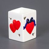 Euro Flora Seramik Buhurdanlık Kalpli 8,5x10 Cm Beyaz