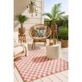 Eurobano Chess Dama Desenli Kemik-Pembe Salon Oturma Odası Yatak Odası Koridor Makine Halısı Yolluk - 80 x 350 cm