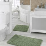 Eurobano Doğal Kaymaz Taban 2'li Soft Shaggy Banyo Paspası 60X100 - 50X60 - Yeşil