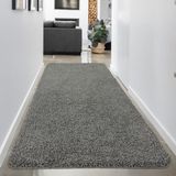 Eurobano Gri Shaggy Kaymaz Taban Yumuşak Yıkanabilir Yolluk Halı - 100 x 300 cm