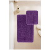 EUROBANO Leylak Shaggy Kaymaz Taban Yıkanabilir 60x100 60x50 cm 2'li Set Banyo Paspası