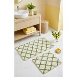 Eurobano Royal Iskandinav 2'li 60X100 cm Lateks Kaymaz Taban Oyuklu Banyo Paspası Seti Makinede Yıkanabilirr - Ekru